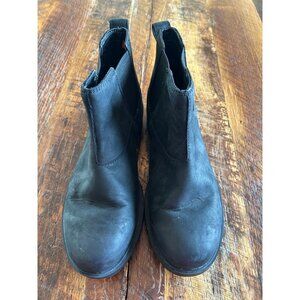 Sorel Womens Black Waterproof Leather Chelsea Boots Size 7